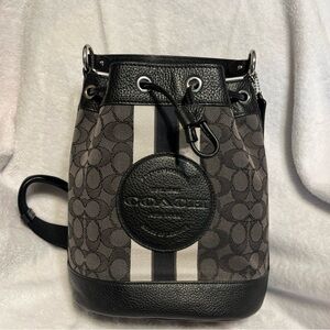 COACH Mini Dempsey Bucket Bag Signature Jacquard Coach Patch c8322